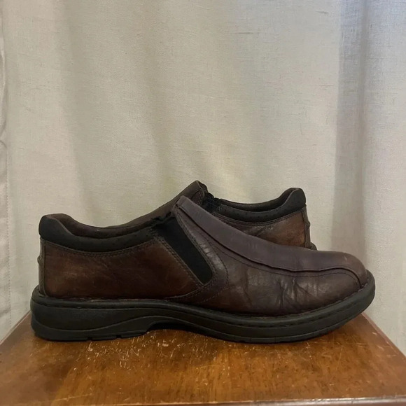 Timberland Loafers Mens Size 9.5 Brown Leather Slip On Classic Logo Sensorflex - Picture 5 of 11